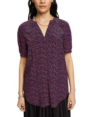 Blouse zwart/rood