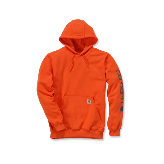 Carhartt Logo Sweater met Capuchon Orange Maat XXL