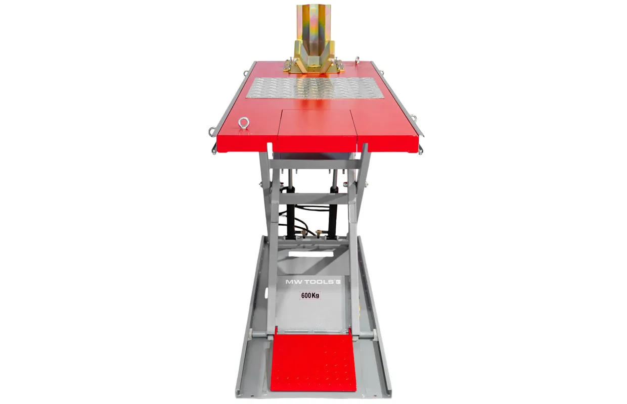 Elektrische motor schaarlift 600kg 2200x780mm laag model 75mm MW Tools