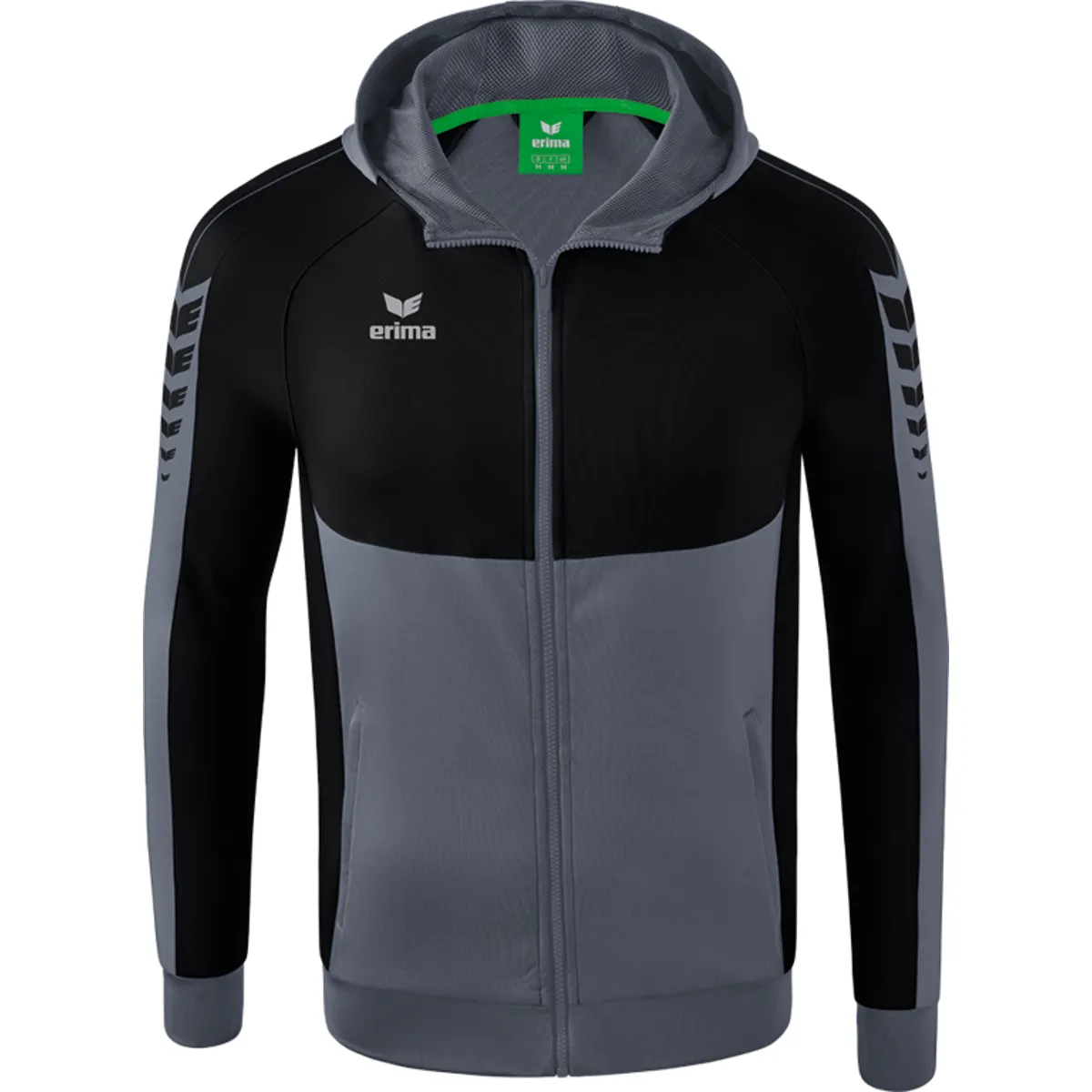 ERIMA SIX WINGS TRAININGSJACK MET CAPUCHON KINDEREN  SLATE GREY / ZWART