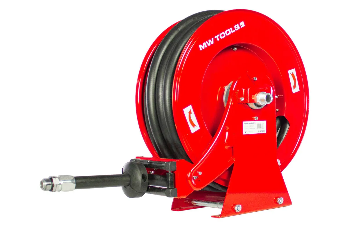 Haspel Diesel 15 m Ø 3/4" 20 bar  Gepoederlakt staal met pistool, draaikoppeling en montageplaat MW Tools