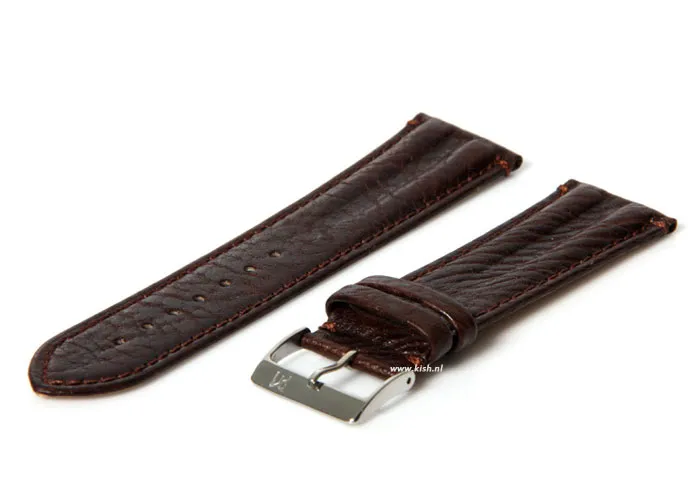 Horlogeband 24mm buffelleer bruin