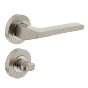 INTERSTEEL Deurkruk 1705 Ben op rond rozet 7mm nokken met WC8mm chroom/nikkel mat