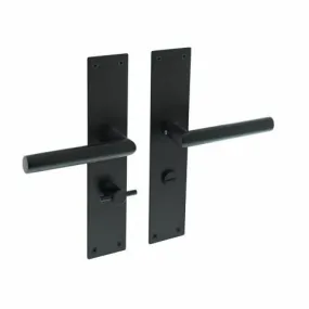 Intersteel Deurkruk Jura met schild - 250x55x2mm - WC63/8 - zwart
