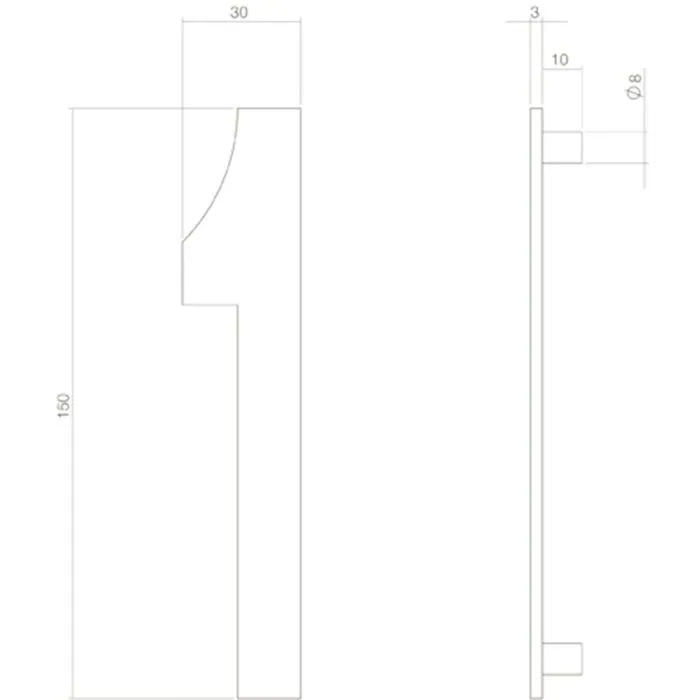 INTERSTEEL Huiscijfer nr. 1 150mm RVS/mat zwart