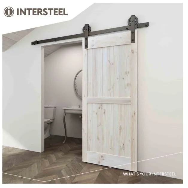 Intersteel Schuifdeur Systeem 2 Meter Hangrollen met Spaakwiel Staal Mat Zwart