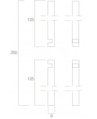 Intersteel Stangenset deurespagnolet 2 x 125 cm messing ongelakt