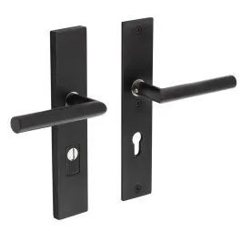 INTERSTEEL Veiligheidsbeslag rechthoekig kruk/kruk profielcilindergat 72mm SKG*** met KTB Mat zwart