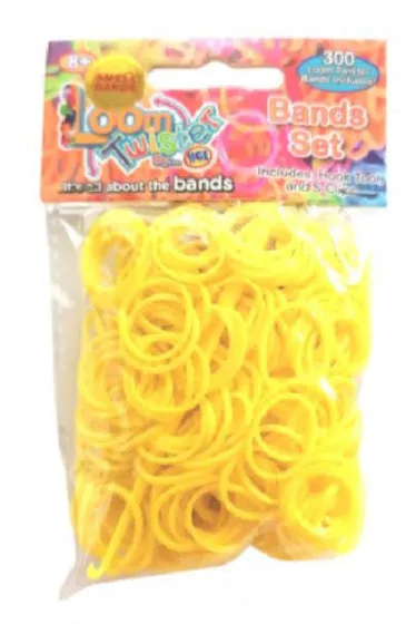 LOOMBANDS MET GEUR JUNIOR GEEL 300DELIG
