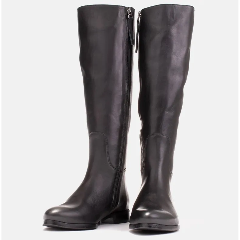 Marco Shoes Gladde, klassieke 1323K zwarte laarzen op een flat