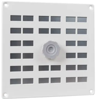 Nedco schuifrooster alum. 200 x 200 mm met gaas+draaiknop wit