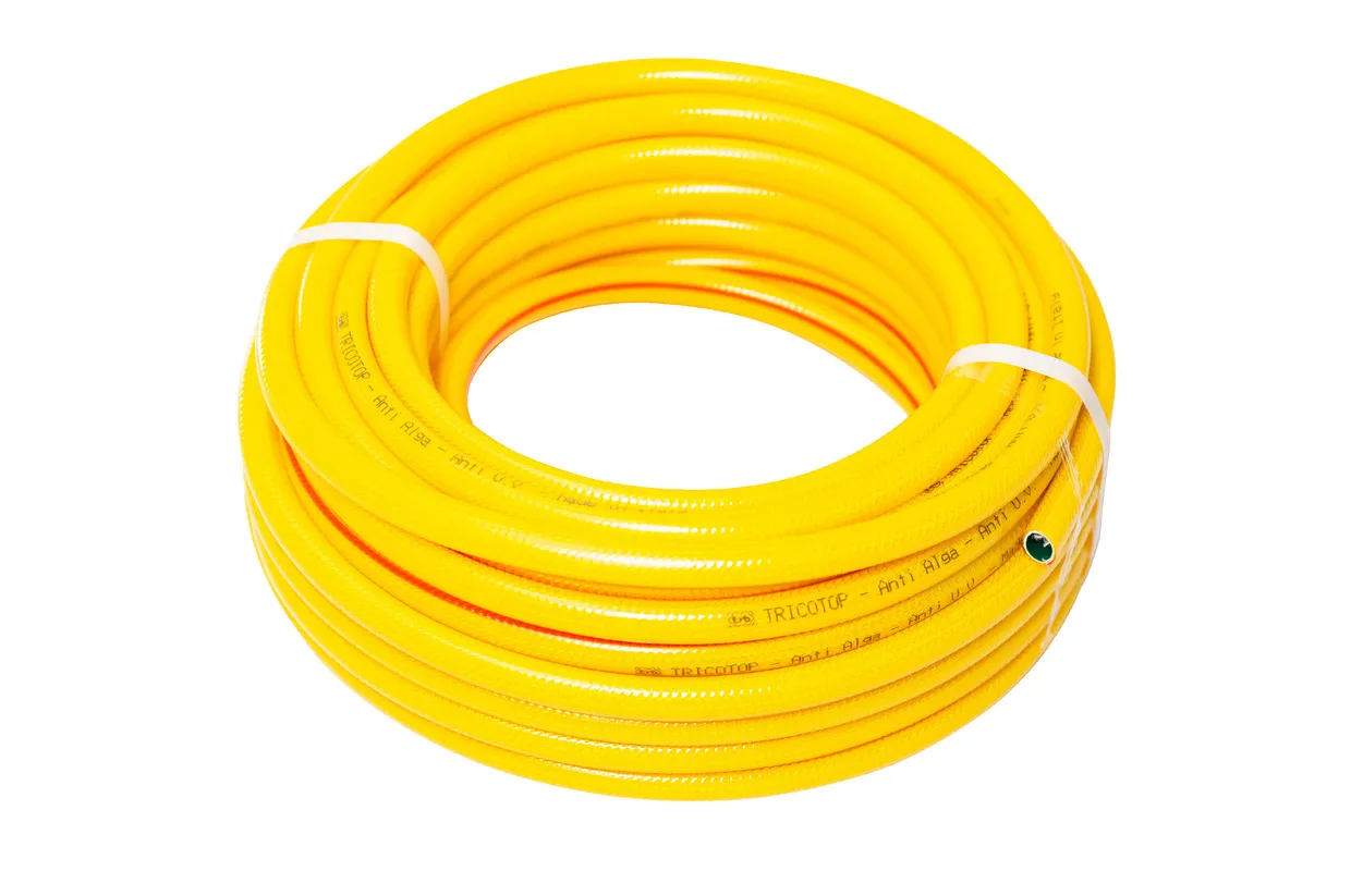 Set muurhaspel 1/2" verzinkt staal met waterslang Tricotop 25m MW Tools