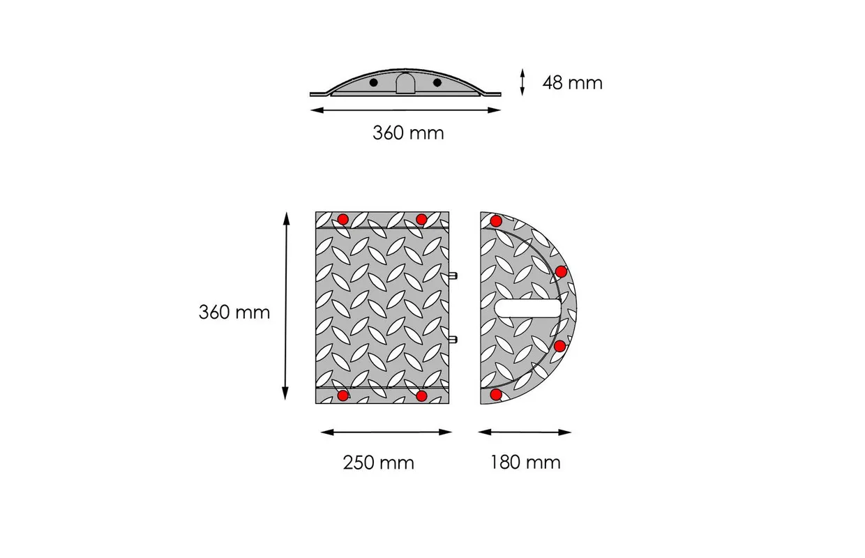 Snelheidsdrempel staal geel 250mm MW Tools
