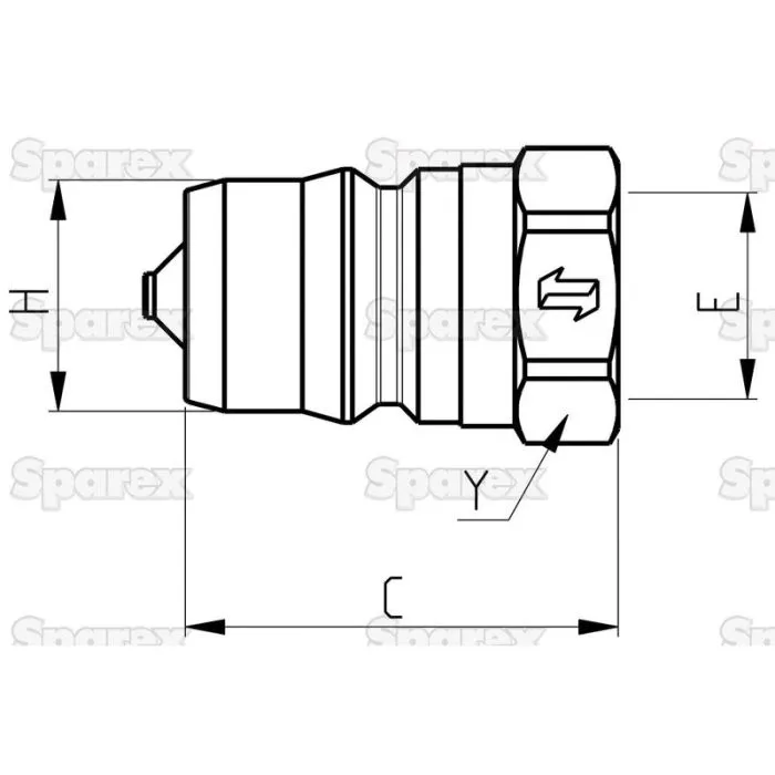 SNELKOPPELING MAN 1/2\"  HNV STAINLESS STEEL