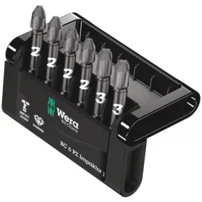 Wera 6-delige bitset Pozidrive - Mini-Check Impaktor 3