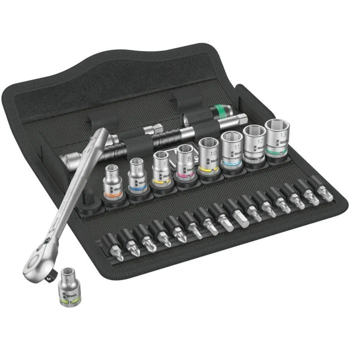 WERA 8100 SA 8 ZYKLOP METALRATELSET, OMSCHAKELPAL, 1/4"AANDRIJVING, METRISCH , 28DELIG