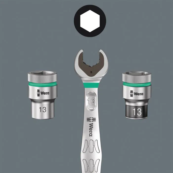 WERA 8100 SA 8 ZYKLOP METALRATELSET, OMSCHAKELPAL, 1/4"AANDRIJVING, METRISCH , 28DELIG