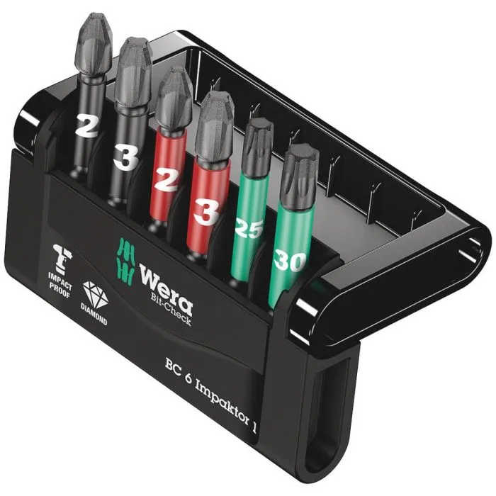 WERA BITCHECK 6 IMPAKTOR 1, 6 DELIG